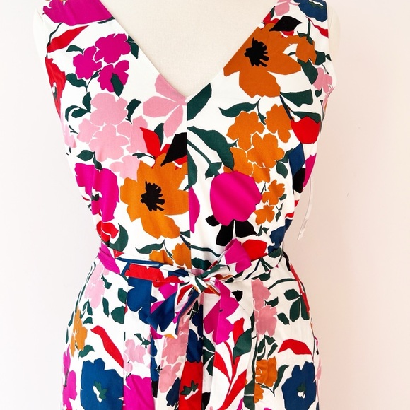 NWT Donna Morgan Bright Floral Midi Dress with Pockets Flattering - Picture 2 of 8